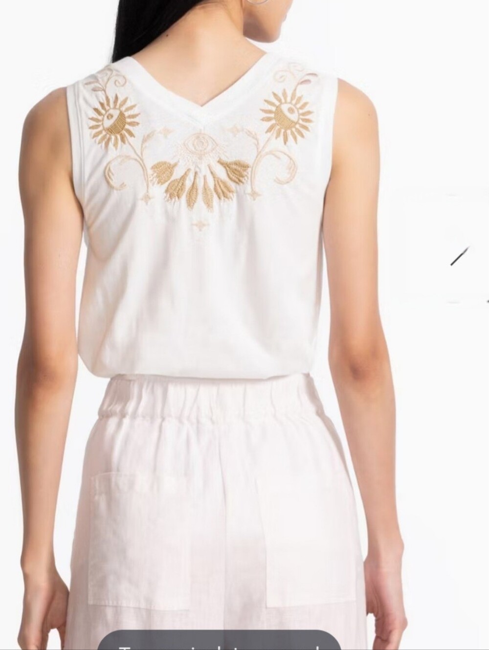 Johnny WAS V‑NECK DRAPE TANK - Picture 4 of 6